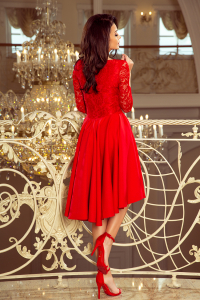 Obrázok pre 210-6  NICOLLE - asymetrické šaty s krajkou / červené