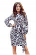 Obrázok pre 275-3 JENNY pohodlné šaty s viazaním - leopard