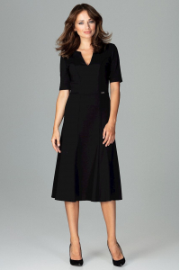 Obrázok pre Elegantné midi šaty K478 čierne