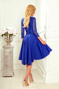 Obrázok pre 210-12  NICOLLE - asymetrické šaty s krajkou / kráľovsky modré