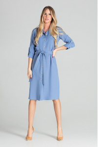 Obrázok pre Dámske košeľové šaty M701 modré