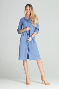Obrázok pre Dámske košeľové šaty M701 modré