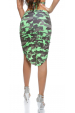 Obrázok pre Maskáčová sukňa s predĺžením / neónovo zelená