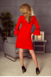 Obrázok pre 190-3 MARGARET šaty s čipkou na rukávoch / červené