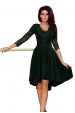 Obrázok pre 210-3 NICOLLE - asymetrické šaty s krajkou / zelené