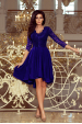 Obrázok pre 210-4 NICOLLE - asymetrické šaty s krajkou / modré