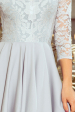 Obrázok pre 210-9 NICOLLE - asymetrické šaty s krajkou - sivé