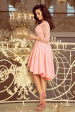 Obrázok pre 210-7 NICOLLE - asymetrické šaty s krajkou- pastelovo ružové
