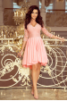 Obrázok pre 210-7 NICOLLE - asymetrické šaty s krajkou- pastelovo ružové