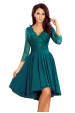 Obrázok pre 210-8 NICOLLE - asymetrické šaty s krajkou - zelené