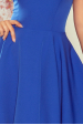 Obrázok pre 114-12Rozšírené šaty s v-výstrihom / modré