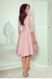 Obrázok pre 210-11 NICOLLE -  asymetrické šaty s krajkou - púdrovo ružové