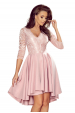 Obrázok pre 210-11 NICOLLE -  asymetrické šaty s krajkou - púdrovo ružové