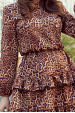 Obrázok pre 285-1 ROMI šaty s volánmi / leopardia potlač