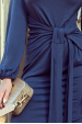Obrázok pre 275-2 JENNY pohodlné šaty s viazaním  - jeansovo modrá