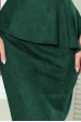 Obrázok pre 192-10  Elegantné midi šaty s volánom / semišovo zelené