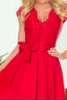 Obrázok pre 242-4 ANNA šaty s výstrihom a čipkou / červené