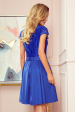 Obrázok pre 242-3 ANNA šaty s výstrihom a čipkou / modré
