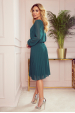 Obrázok pre 313-1 ISABELLE Elegantné plisové šaty - zelené