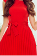Obrázok pre 311-1 LILA Plisové šaty s krátkym rukávom - červené
