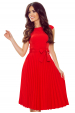 Obrázok pre 311-1 LILA Plisové šaty s krátkym rukávom - červené
