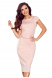 Obrázok pre 301-1 TAMARA elegantné šaty s opaskom - púdrovo ružové
