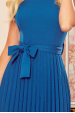Obrázok pre 311-4 LILA Plisové šaty s krátkym rukávom - modré