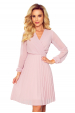 Obrázok pre 313-4 ISABELLE Elegantné plisové šaty - púdrovo ružové