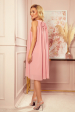 Obrázok pre 350-2 ALIZEE - ALIZEE - šifónové šaty s viazaním - púdrovo ružová