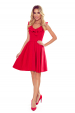 Obrázok pre 307-1POLA šaty s volánovým výstrihom / červené