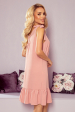 Obrázok pre 306-3 ROSITA šaty s mašľami na ramenách / púdrovo ružové