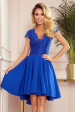 Obrázok pre 300-3 PATRICIA - krajkové šaty s hlbokým výstrihom / modré