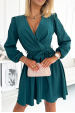 Obrázok pre BINDY dámske šaty s výstrihom - zelené - 339-2