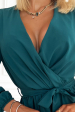 Obrázok pre BINDY dámske šaty s výstrihom - zelené - 339-2