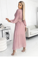 Obrázok pre Klara šifónové šaty púdrovo ružové - 414-2